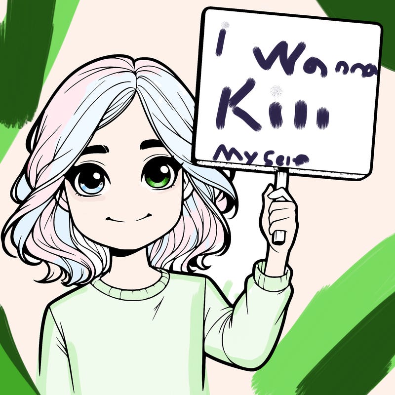 realistic girl holding up a sign