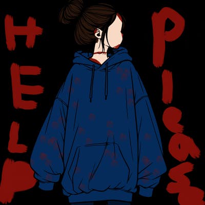 realistic girl with a oversized sweatshirt on and a bun