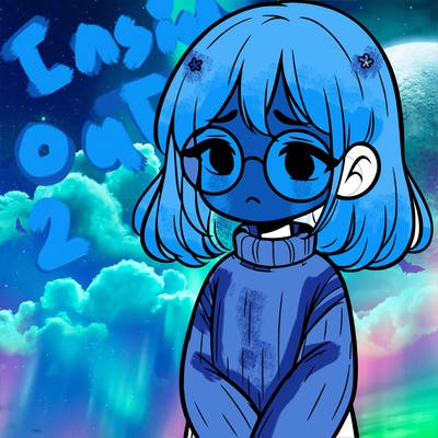 sad girl with glasses in a sweater