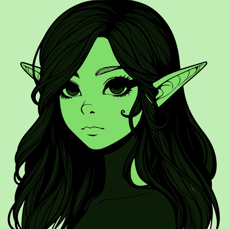 elf girl realistic dark fantasy