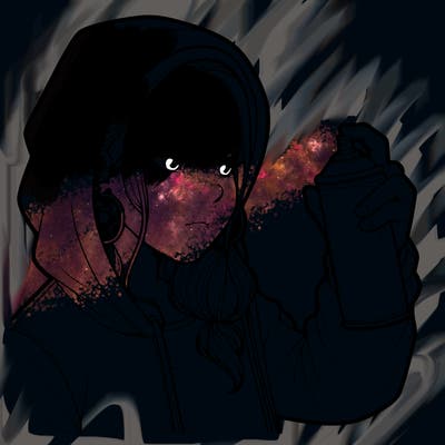 a realistic girl, spray painting