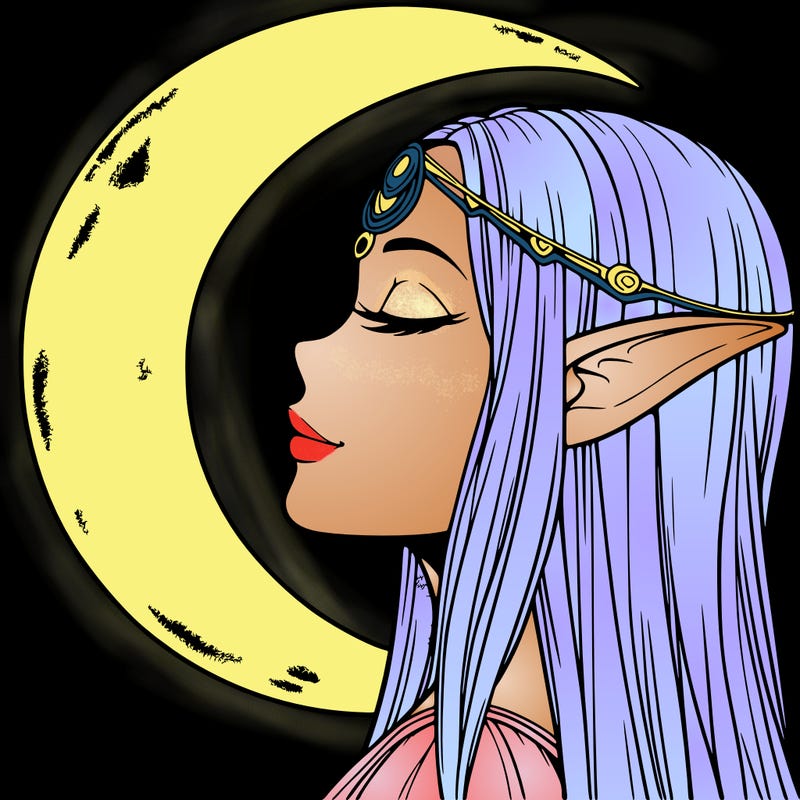 a realistic moon elf