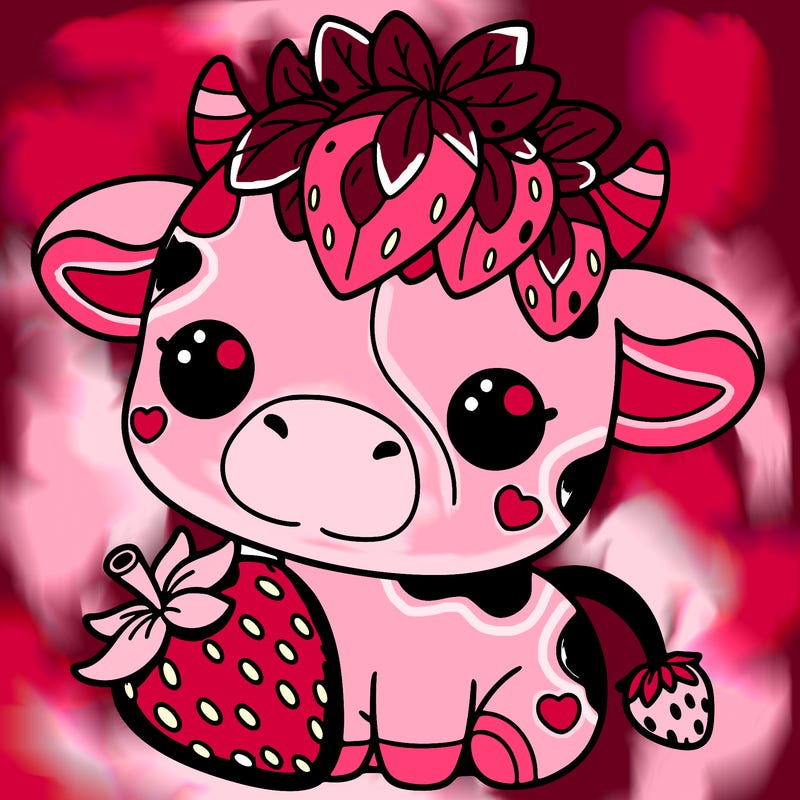 cute strawberry cow