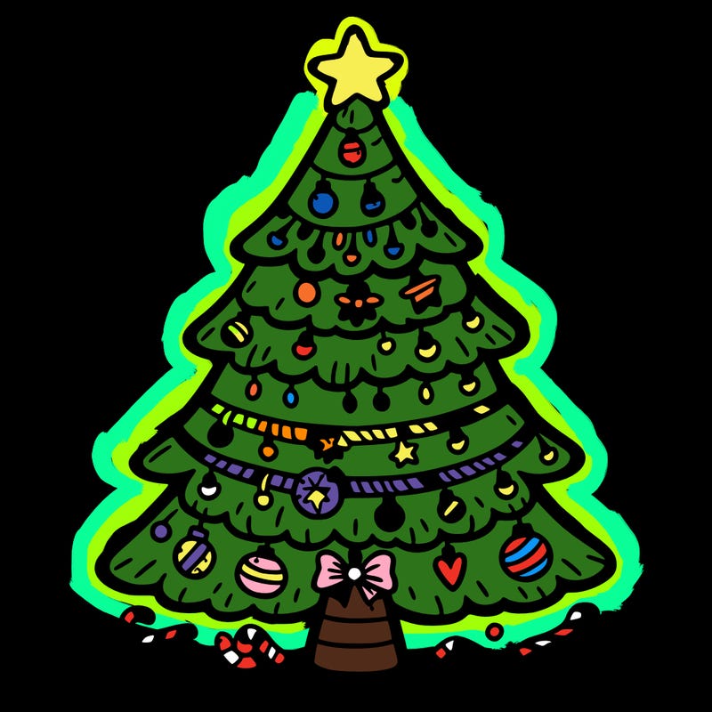 christmas tree with lots of details