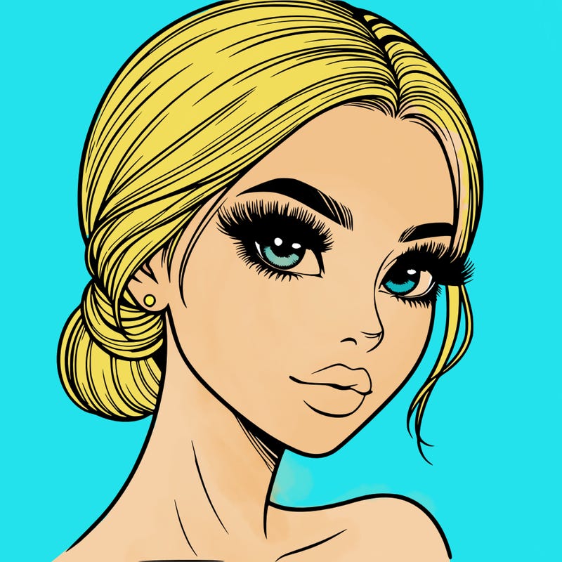 realistic girl with lashes