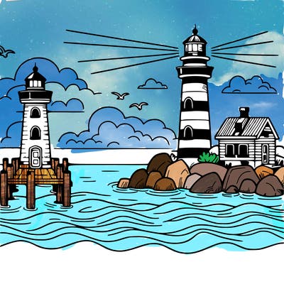 lighthouses and ocean