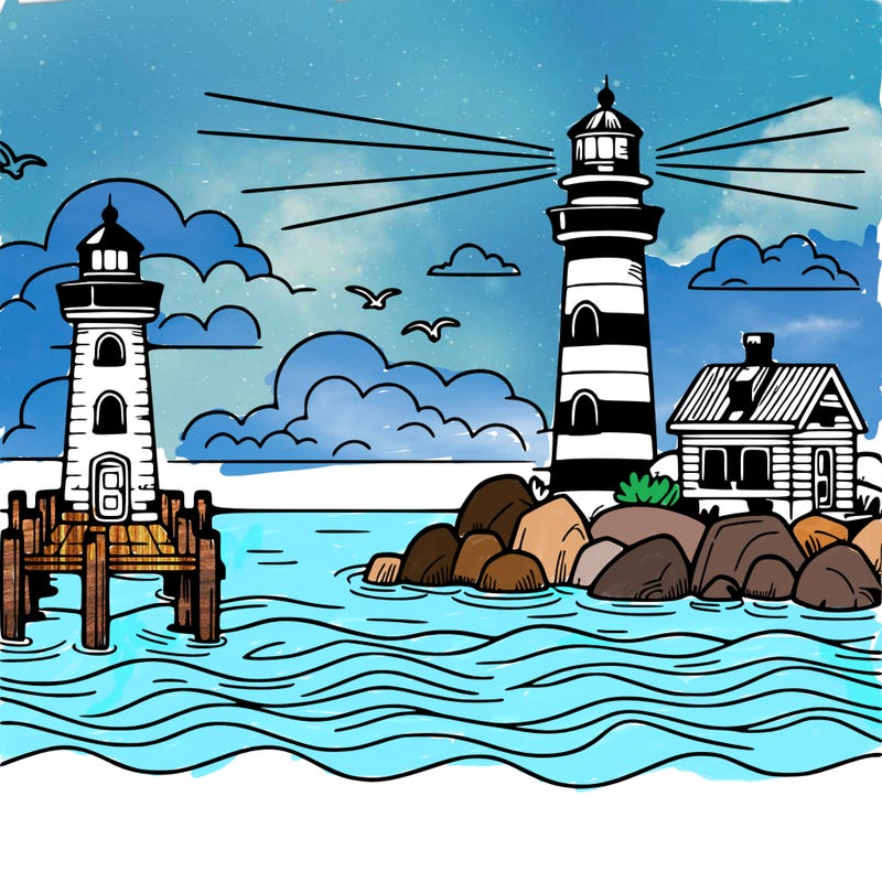lighthouses and ocean