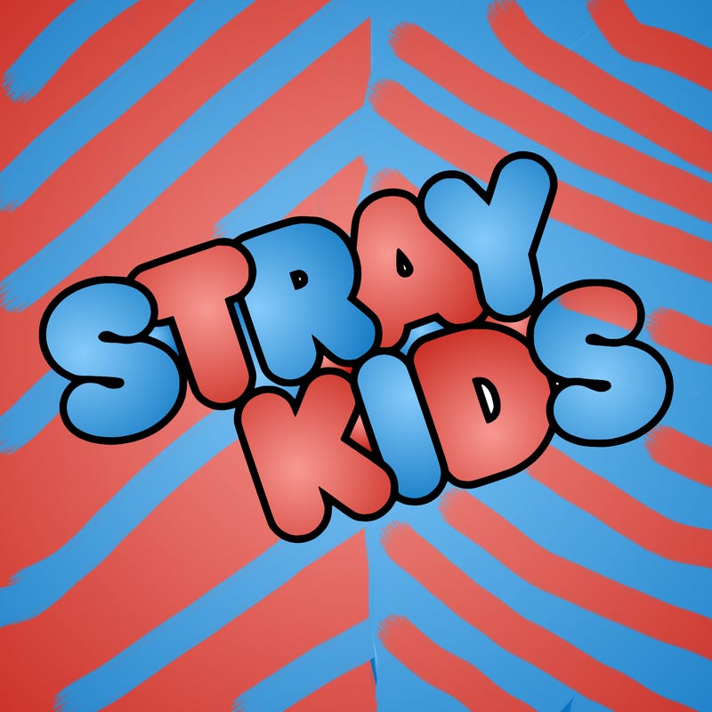 bubble letters saying stray kids