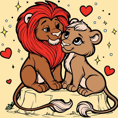 lion and lioness inlove
