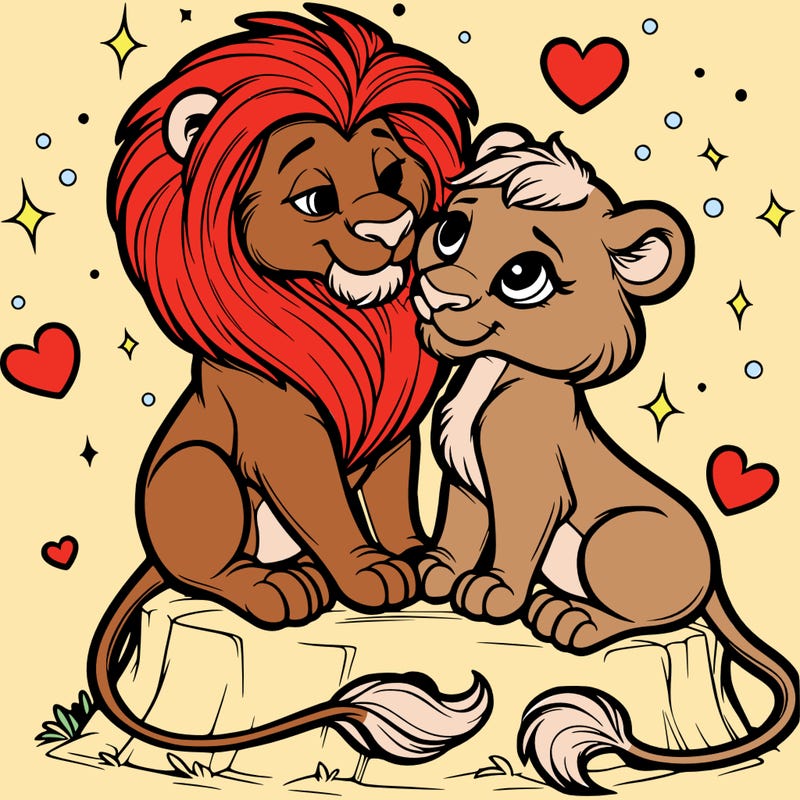 lion and lioness inlove