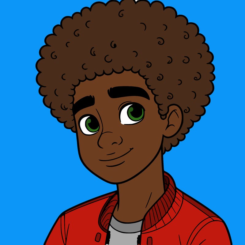 teen boy with afro