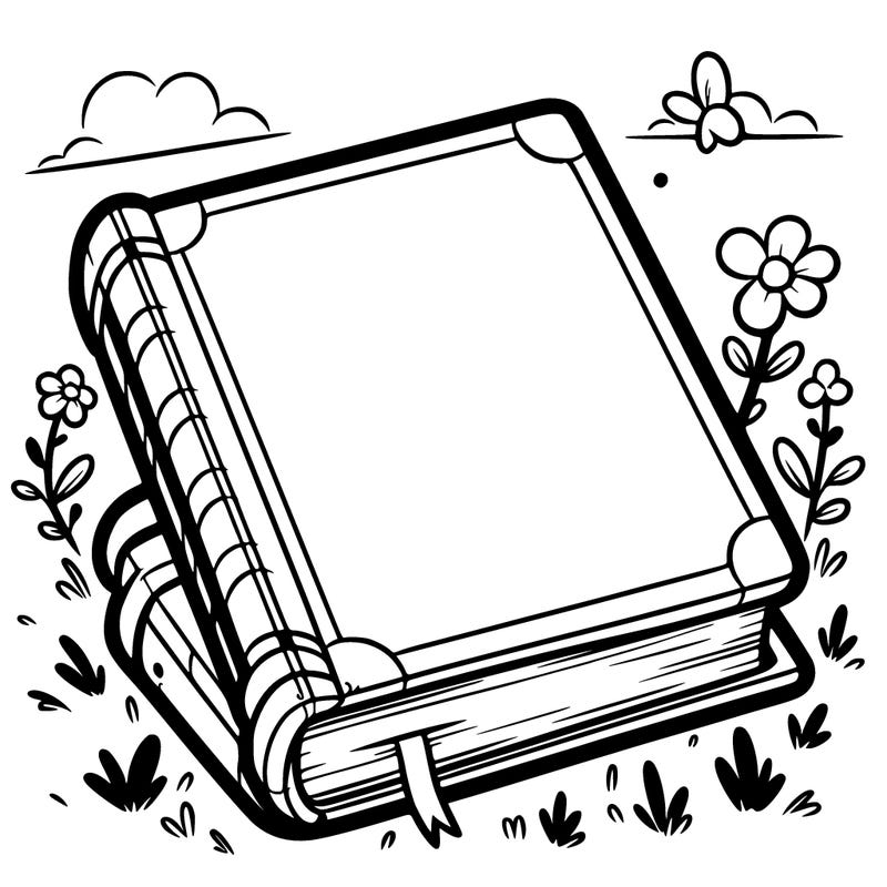 a blank book that takes up the entire page