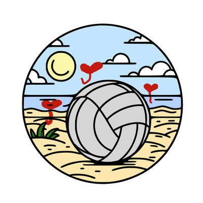 volleyball on a beach