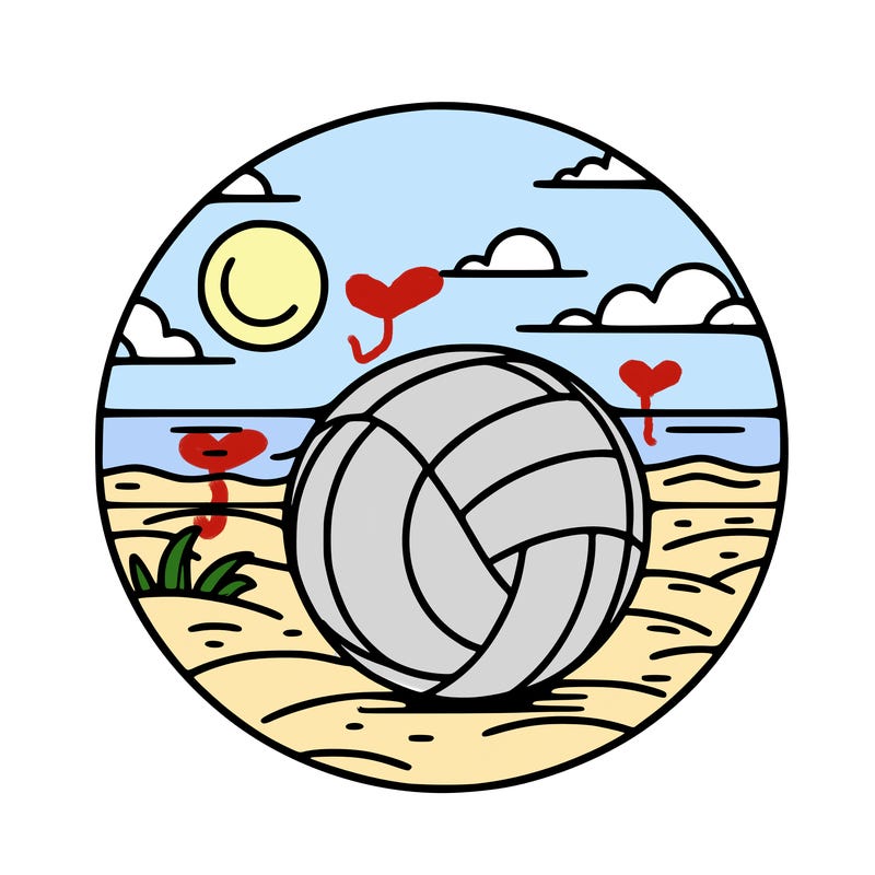 volleyball on a beach