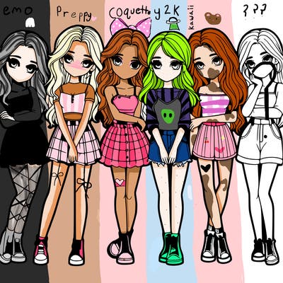 a group of girls realistic