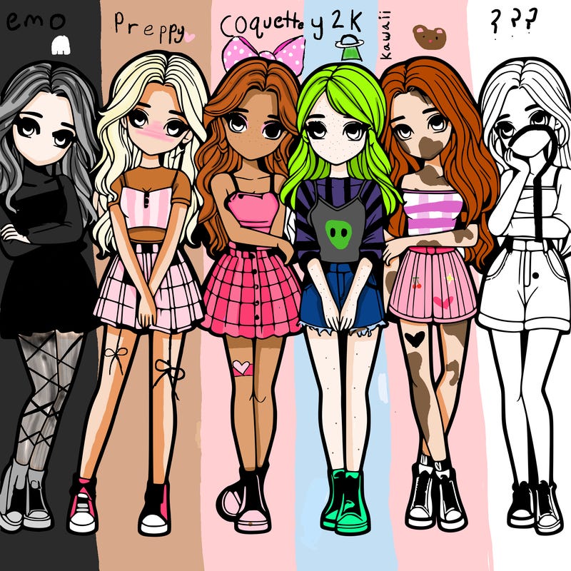 a group of girls realistic