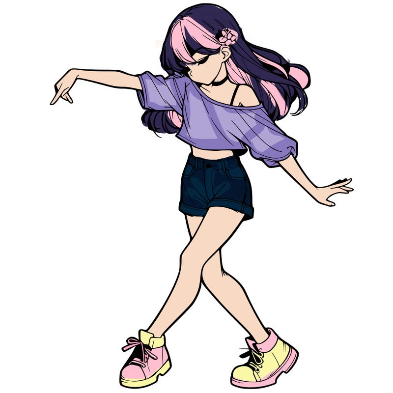 realistic girl danceing