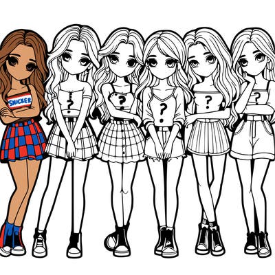 a group of girls realistic
