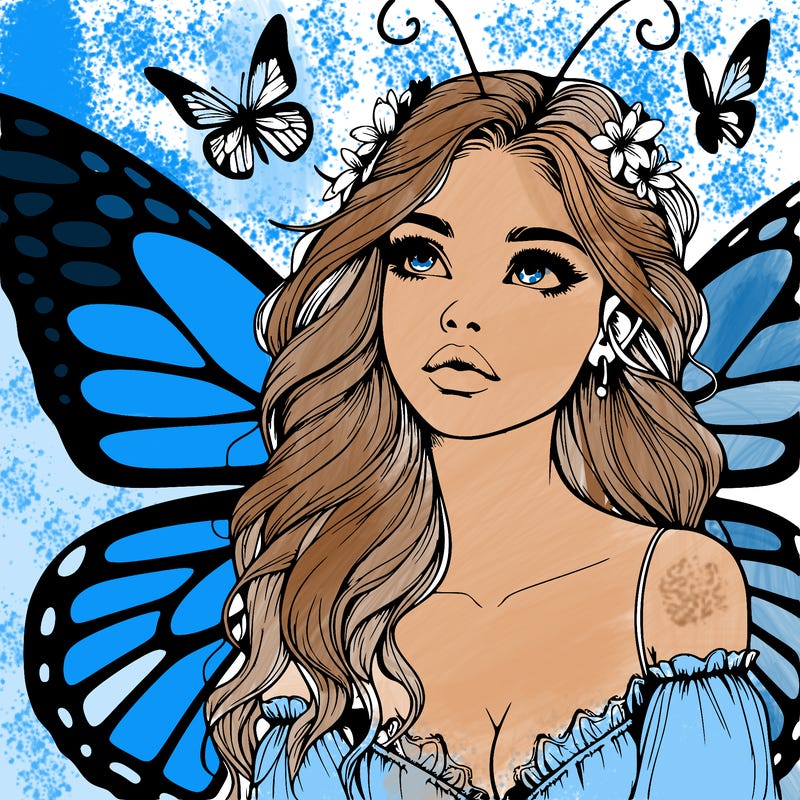 butterfly fairy realistic girl