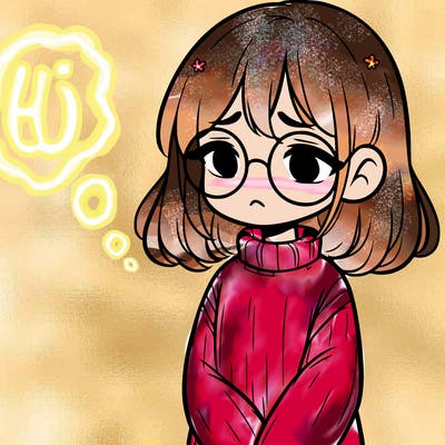 sad girl with glasses in a sweater