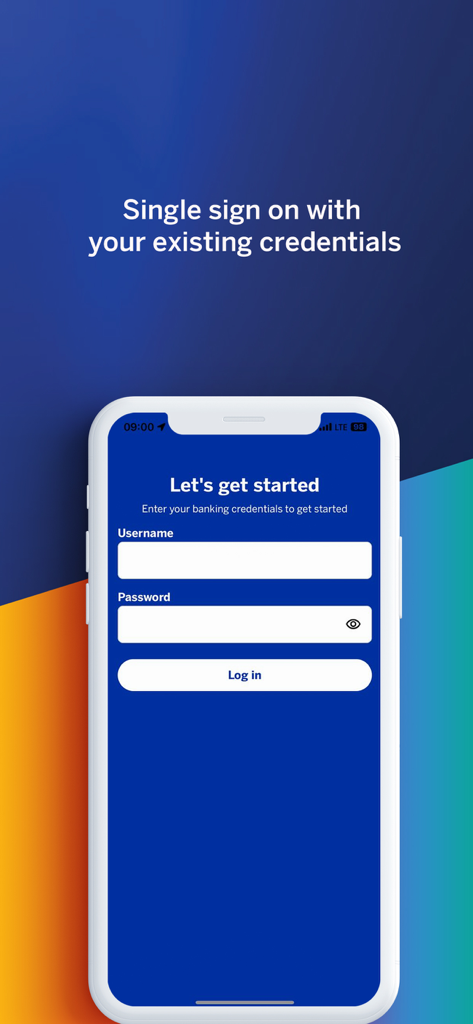 Login screen for the Standard Bank Namibia app showing username and password entry fields on a mobile device.