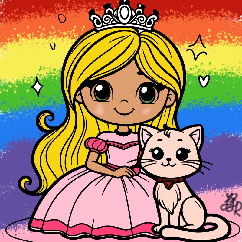 princess with cat