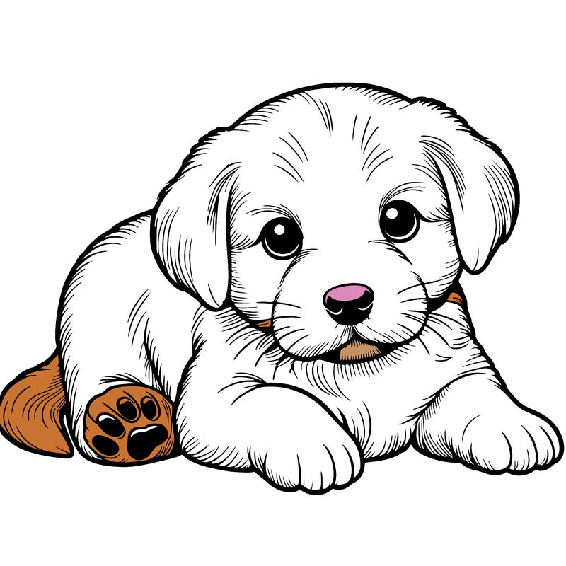 a cute realistic puppy