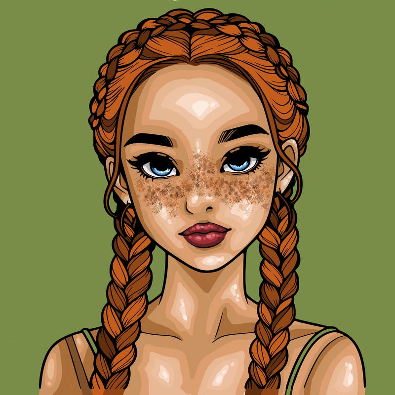 realistic girl with braids