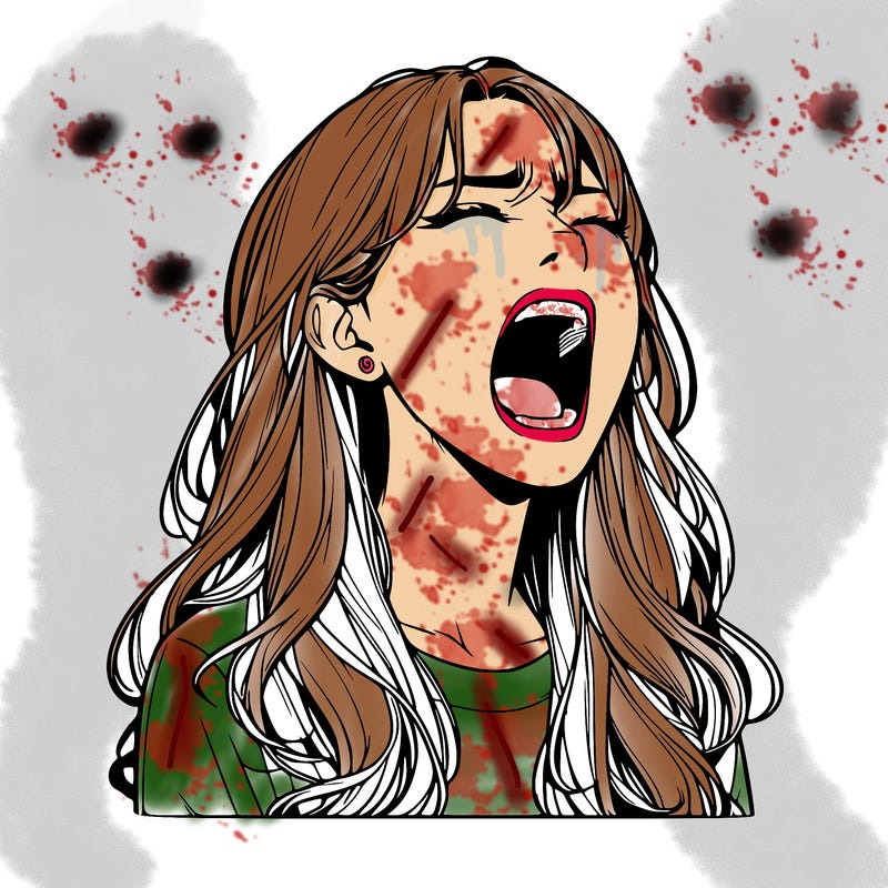 screaming realistic, girl