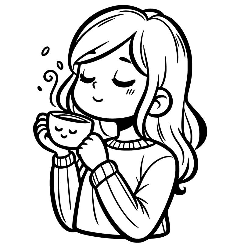 girl drinking coffee