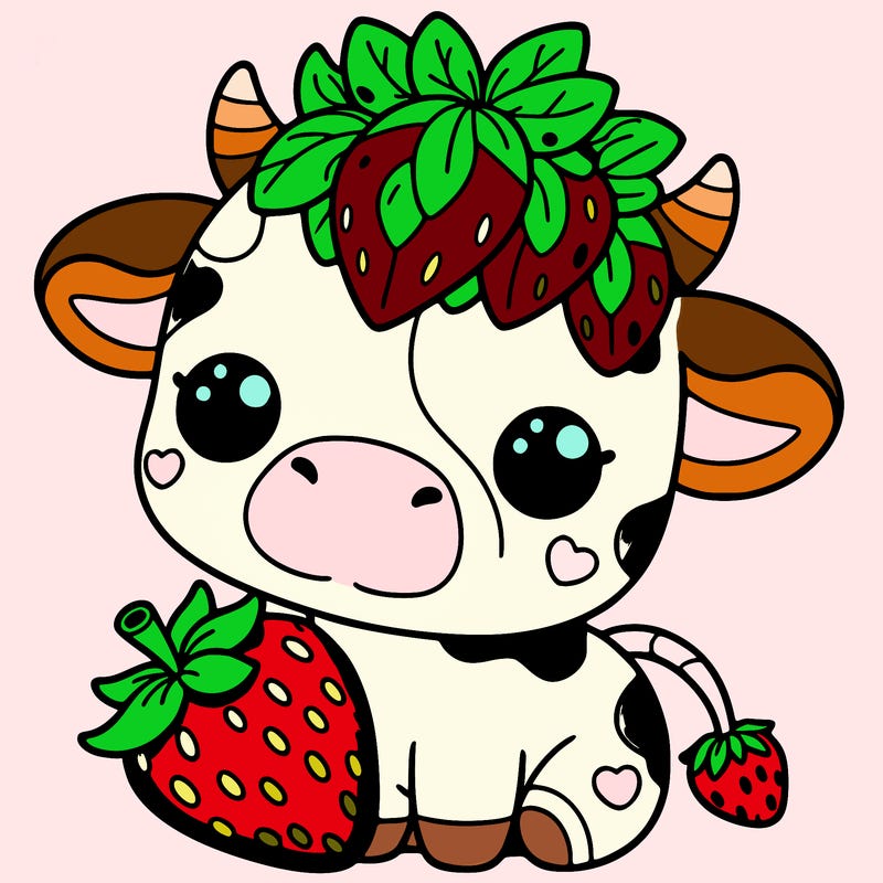 cute strawberry cow