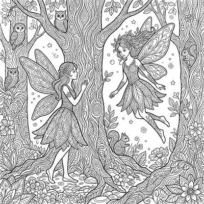 Discover the captivating beauty of our Zentangle Forest Fairies coloring page, where intricate patterns meet mystical woodland sprites. Immerse yourself in a world of detailed designs, perfect for a relaxing and creative escape.