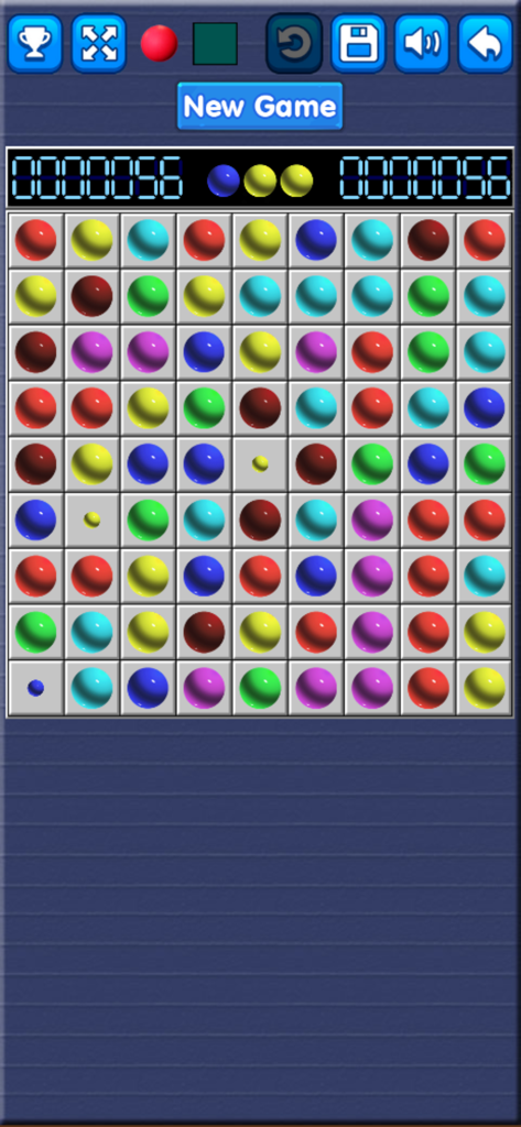 Line 98 - Lines 98 -Color Line - Gameplay of Line 98 showing colored balls on a grid