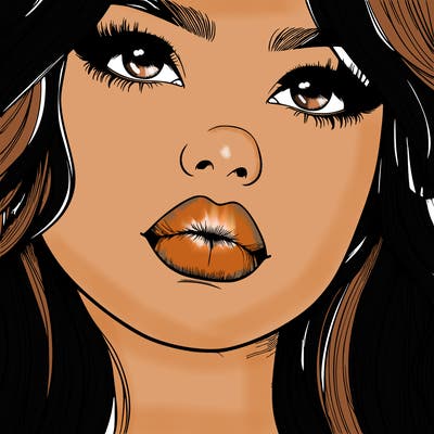 really realistic girl with lips