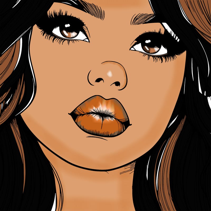 really realistic girl with lips