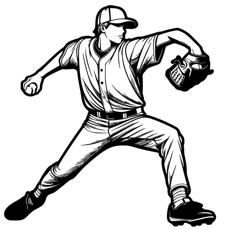 a realistic depiction of a baseball pitcher
