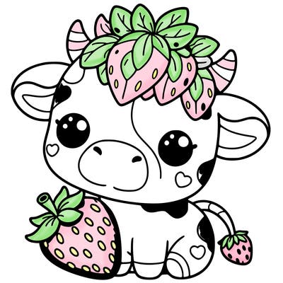 cute strawberry cow