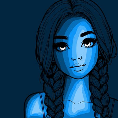 realistic girl with braids