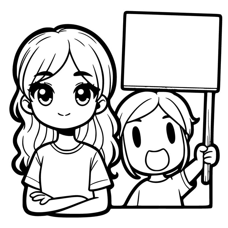 girl with sign