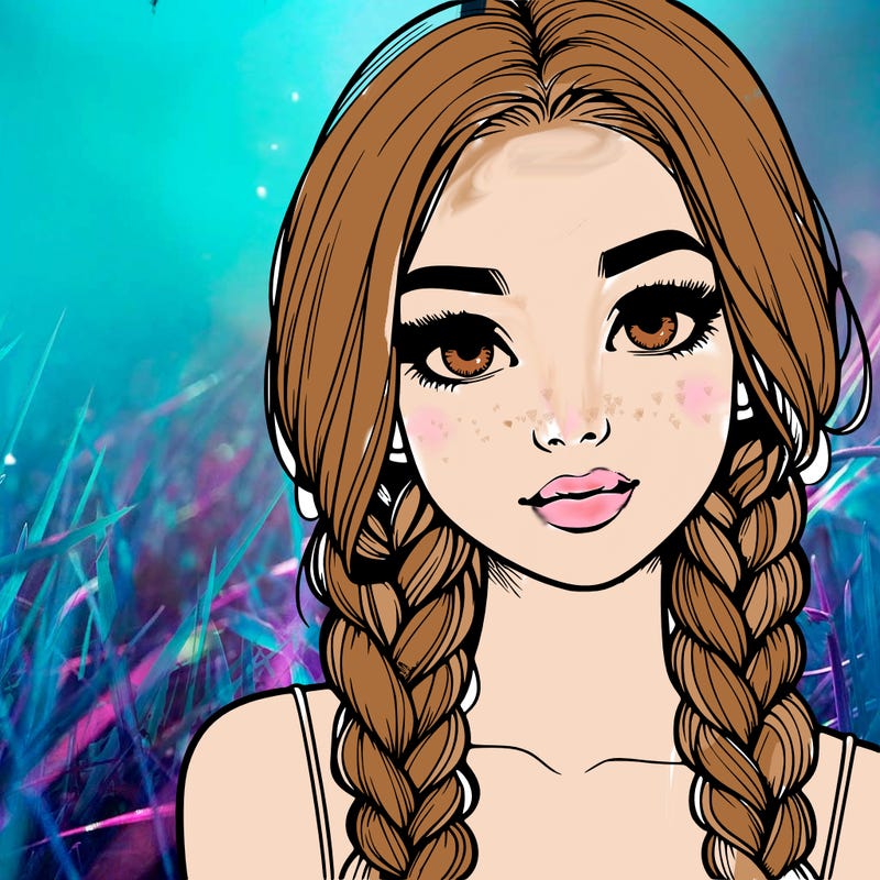 realistic girl with braids