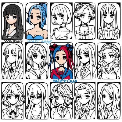 girls that look diffrent anime