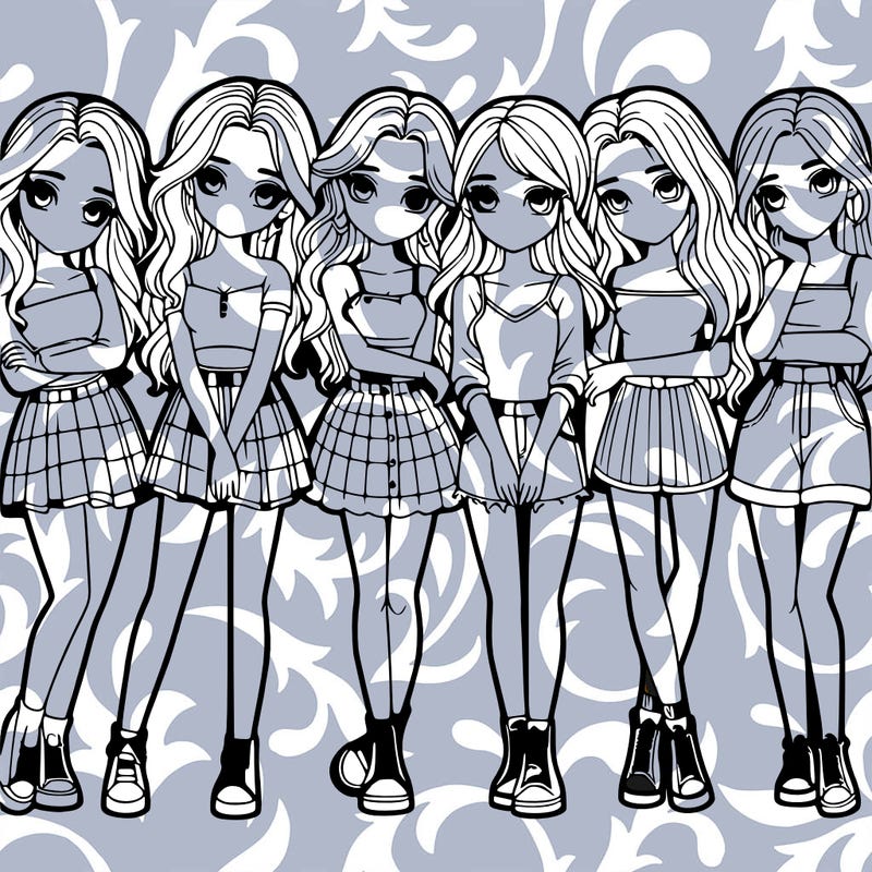 a group of girls realistic