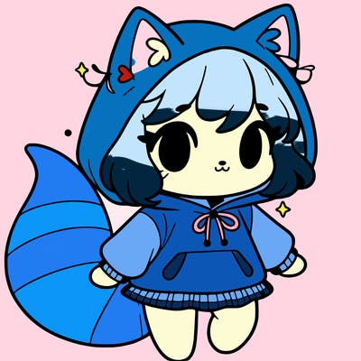 cute cat girl in hoodie