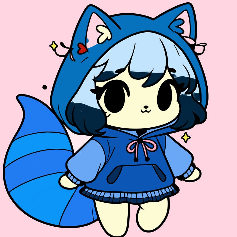 cute cat girl in hoodie