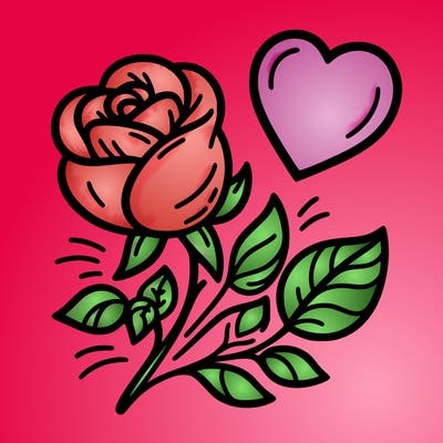 rose and heart