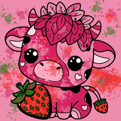 cute strawberry cow