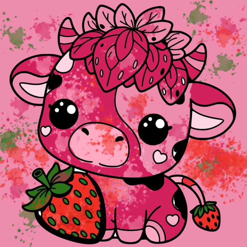 cute strawberry cow