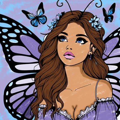butterfly fairy realistic girl