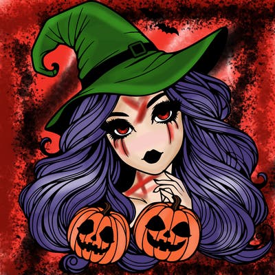 realistic female halloween beautiful spooky