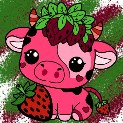 cute strawberry cow